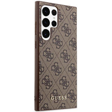 Заредете изображение във визуализатора на галерията – Guess GUHCS23LG4GFBR S23 Ultra S918 brown/brown hard case 4G Metal Gold Logo
