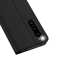 Заредете изображение във визуализатора на галерията – Dux Ducis Skin Pro case for Sony Xperia 5 IV flip cover card wallet stand black
