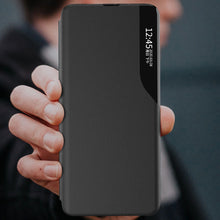 Заредете изображение във визуализатора на галерията – Eco Leather View Case for Samsung S24 Ultra with flap - black
