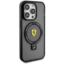 Заредете изображение във визуализатора на галерията – Ferrari FEHMP15LUSCAK iPhone 15 Pro 6.1" black/black hardcase Ring Stand 2023 Collection MagSafe
