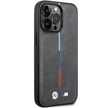 Заредете изображение във визуализатора на галерията – Case BMW BMHCP14L22PVTA iPhone 14 Pro 6.1" Grey/Grey Quilted Tricolor
