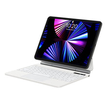 Заредете изображение във визуализатора на галерията – Baseus Brilliance magnetic case wireless keyboard with backlit keys and display iPad Pro 11" (2018/2020/2021/2022) / iPad Air 4 10.9" / iPad Air 5 10.9" white
