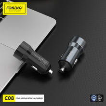 Заредете изображение във визуализатора на галерията – Foneng Car charger C08 - 2xUSB - 2,4A black
