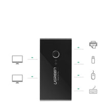 Заредете изображение във визуализатора на галерията – Ugreen switch box HUB switch 4x USB 3.2 Gen 1 USB splitter for two computers black (US216 30768)

