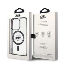 Заредете изображение във визуализатора на галерията – Karl Lagerfeld IML Choupette's Head MagSafe case for iPhone 15 Pro - transparent
