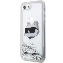 Заредете изображение във визуализатора на галерията – Karl Lagerfeld KLHCI8LNHCCS iPhone 7/8/ SE 2020/2022 silver/silver hardcase Glitter Choupette Head
