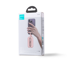 Заредете изображение във визуализатора на галерията – Joyroom powerbank 10000mAh Colorful Series 22.5W with 2 built-in USB C and Lightning cables pink (JR-L012)

