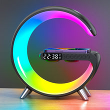 Заредете изображение във визуализатора на галерията – Multifunctional LED RGB lamp with speaker, induction charger, digital clock, alarm clock, bluetooth
