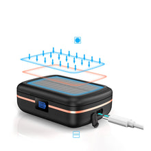 Заредете изображение във визуализатора на галерията – Choetech TWS wireless headphones waterproof with solar panel and built-in 2500mAh powerbank black (BH-T05)
