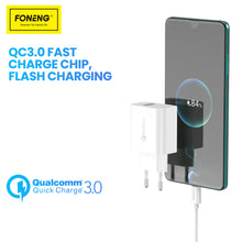 Заредете изображение във визуализатора на галерията – Foneng Wall charger EU46 - USB - 3A with USB to Type C cable white
