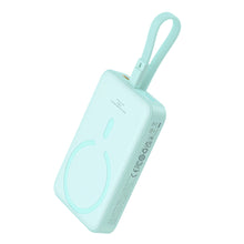 Заредете изображение във визуализатора на галерията – Baseus Magnetic Mini MagSafe 10000mAh 20W powerbank with built-in Lightning cable - blue + Baseus Simple Series USB-C - USB-C 60W 0.3m cable
