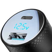 Заредете изображение във визуализатора на галерията – Car charger with voltmeter 53W (USB C, USB) Joyroom JR-CCD01 black
