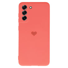 Заредете изображение във визуализатора на галерията – Vennus Silicone Heart Case for Samsung Galaxy S21 FE design 1 coral
