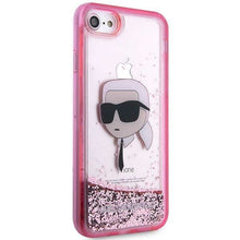 Заредете изображение във визуализатора на галерията – Karl Lagerfeld KLHCI8LNKHCP iPhone 7/8/ SE 2020/2022 pink/pink hardcase Glitter Karl Head
