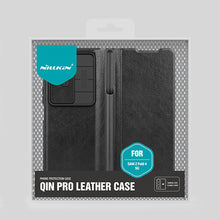Заредете изображение във визуализатора на галерията – Nillkin Qin Leather Pro Case for Samsung Galaxy Z Fold 4 cover with camera cover and pen holder green
