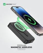 Заредете изображение във визуализатора на галерията – Amazing Thing Power bank 10000mAh TPM10KSBK - USB + Type C - magnetic with induction charger black
