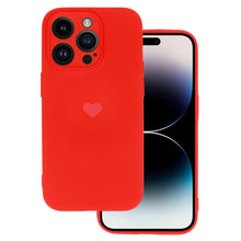 Заредете изображение във визуализатора на галерията – Vennus Silicone Heart Case for Iphone 14 Pro Max design 1 red
