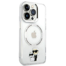 Заредете изображение във визуализатора на галерията – Karl Lagerfeld KLHMP13LHNKCIT iPhone 13 Pro 6.1" hardcase transparent Iconic Karl&amp;Choupette Magsafe
