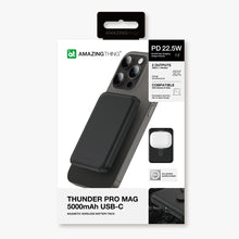 Заредете изображение във визуализатора на галерията – Amazing Thing Power bank Thunder Pro 5000mAh TPM5KBK - Type C - magnetic with induction charger black
