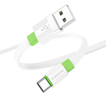 Заредете изображение във визуализатора на галерията – Borofone Cable BX89 Union - USB to Type C - 3A 1 metre white-green
