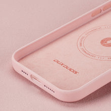 Заредете изображение във визуализатора на галерията – Dux Ducis Grit Leather Case for iPhone 14 Plus Elegant Faux Leather Cover (MagSafe Compatible) Pink
