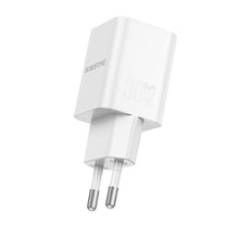 Заредете изображение във визуализатора на галерията – Borofone Wall charger BN14 Royal GaN - USB + Type C - QC 3.0 PD 30W white

