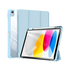 Заредете изображение във визуализатора на галерията – Dux Ducis Toby case for iPad 10.9'' 2022 (10 gen.) cover with space for Apple Pencil stylus smart cover stand blue
