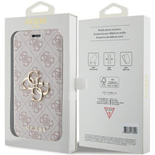 Заредете изображение във визуализатора на галерията – Original Case GUESS book 4G Metal Logo GUBKP15X4GMGPI for Iphone 15 Pro Max pink
