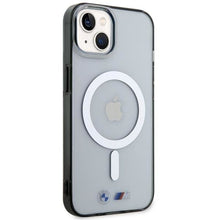 Заредете изображение във визуализатора на галерията – BMW BMHMP14SHCRS iPhone 14 6.1" case transparent hardcase Silver Ring MagSafe
