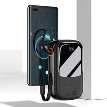 Заредете изображение във визуализатора на галерията – Baseus Qpow Digital Display power bank with fast charging 20000mAh 20W QC/PD/SCP/FCP with built-in Lightning cable black
