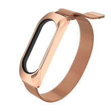 Заредете изображение във визуализатора на галерията – Replacement Metal Wristband Magnetic Bracelet Strap For Xiaomi Mi Band 6 / Mi Band 5 / Mi Band 4 / Mi Band 3 Gold Pink
