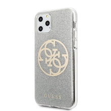 Заредете изображение във визуализатора на галерията – Guess GUHCN58PCUGLLG iPhone 11 Pro jasnoszary/light grey hard case Glitter 4G Circle Logo
