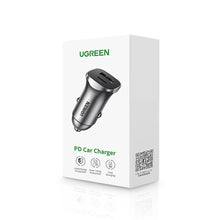 Заредете изображение във визуализатора на галерията – Ugreen fast car charger USB-A / USB-C 30W PD PPS gray (CD130)
