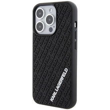 Заредете изображение във визуализатора на галерията – Original Pouch KARL LAGERFELD hardcase 3D Rubber Multi Logo KLHCP15L3DMKRLK for Iphone 15 Pro Black
