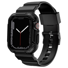 Заредете изображение във визуализатора на галерията – Kingxbar CYF106 2in1 Armored Case for Apple Watch SE, 8, 7, 6, 5, 4, 3, 2, 1 (41, 40, 38 mm) with strap black
