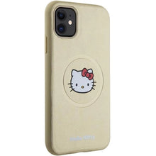 Заредете изображение във визуализатора на галерията – Hello Kitty Leather Kitty Head MagSafe case for iPhone 11 / Xr - gold
