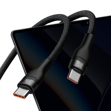Заредете изображение във визуализатора на галерията – Baseus Flash Series Ⅱ Fast Charging Cable 2in1 USB-C - 2xUSB-C 100W 1.5m black
