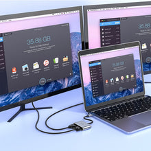 Заредете изображение във визуализатора на галерията – Hoco adaptor hub type c to hdtv+vga+usb3.0+pd100w+hdmi hb30 hb30 - TopMag
