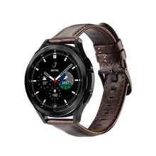Заредете изображение във визуализатора на галерията – Dux Ducis Leather Strap Strap For Samsung Galaxy Watch / Huawei Watch / Honor Watch (20mm band) Leather Wristband Dark Brown (Business Version)
