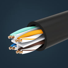 Заредете изображение във визуализатора на галерията – Ugreen Extension Network Cable Internet Ethernet Patchcord RJ45 F/UTP Cat. 6 1000Mbps 0.5m Black (NW112)
