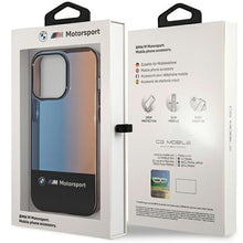 Заредете изображение във визуализатора на галерията – Case BMW BMHCP14X22HMGK iPhone 14 Pro Max 6.7" black/black Half Tricolor
