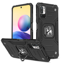 Заредете изображение във визуализатора на галерията – Wozinsky Ring Armor Case Kickstand Tough Rugged Cover for Xiaomi Redmi Note 10 5G black
