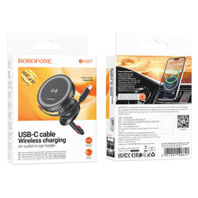 Заредете изображение във визуализатора на галерията – Borofone Car holder BH208 Mona magnetic with induction charging with Type C cable to air vent black
