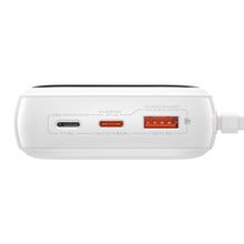 Заредете изображение във визуализатора на галерията – Baseus Qpow Digital Display powerbank with fast charging 20000mAh 22.5W QC/PD/SCP/FCP with built-in USB-C cable white
