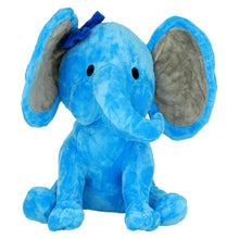 Заредете изображение във визуализатора на галерията – Plush elephant with bow blue
