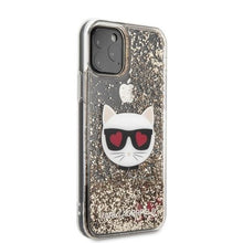 Заредете изображение във визуализатора на галерията – Karl Lagerfeld KLHCN58LCGLGO iPhone 11 Pro hardcase złoty/gold Glitter Choupette
