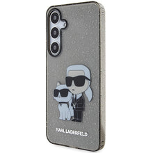 Заредете изображение във визуализатора на галерията – Original Pouch KARL LAGERFELD hardcase Glitter Karl&amp;Choupette KLHCS24MHNKCTGK for Samsung Galaxy S24 Plus black
