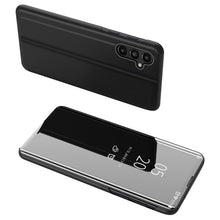 Заредете изображение във визуализатора на галерията – Clear View Case cover for Samsung Galaxy A14 flip cover black
