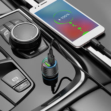 Заредете изображение във визуализатора на галерията – Borofone Car charger BZ21A Brilliant - 2xUSB - QC 3.0 36W with USB to Micro USB cable black
