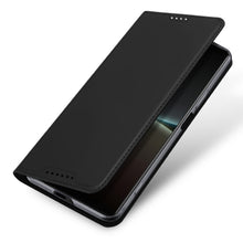 Заредете изображение във визуализатора на галерията – Dux Ducis Skin Pro case for Sony Xperia 5 IV flip cover card wallet stand black
